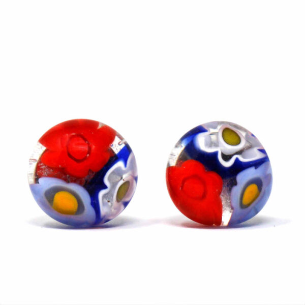 Glass Stud Earrings - Floral