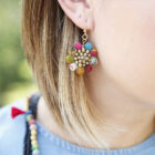 Kantha Sunflower Earrings