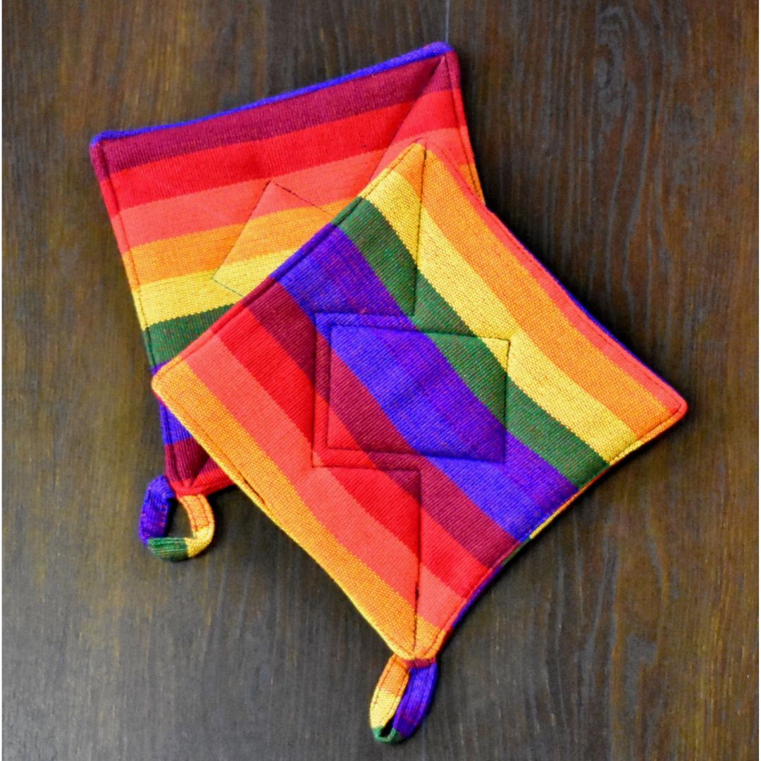 Rainbow Potholder Set